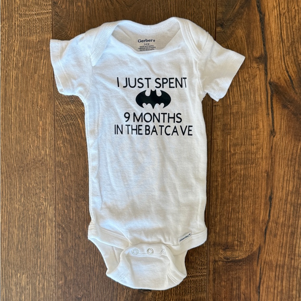 ✨4/$15✨I Just Spent 9 Months in the Bat Cave Baby Onesie Size 3-6Months